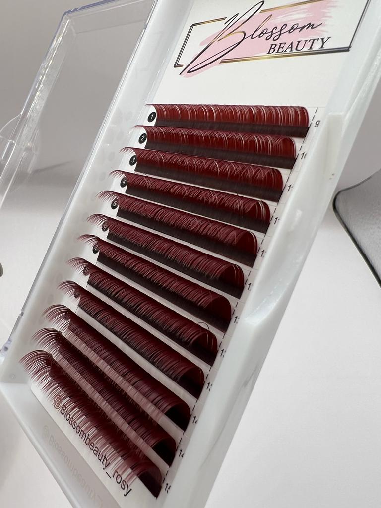 Colored Classic Flat D /0.15/Mix Tray-Wine Red Brown